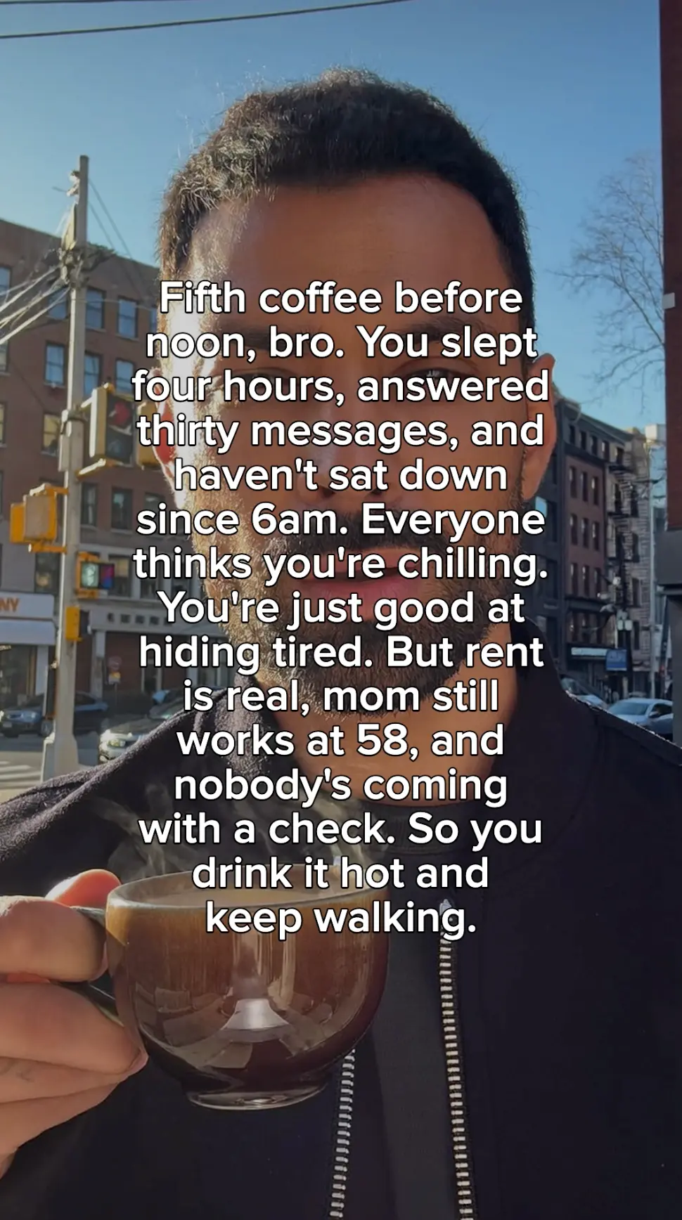 Vertical reel made with Rymate — quote text over b-roll footage (example 1)