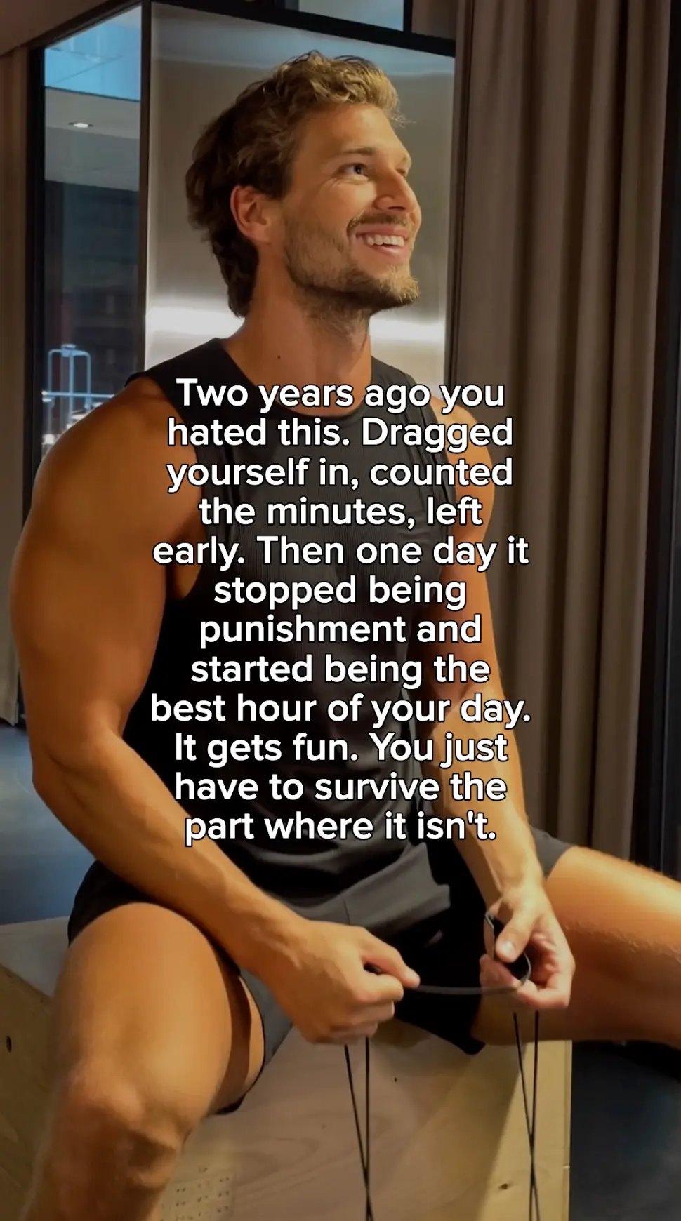 Vertical reel made with Rymate — quote text over b-roll footage (example 5)